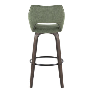 Mustang - Contemporary Fixed Height Barstool With Swivel With Round Footrest (Set of 2)