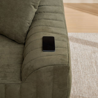 Oversized 2 Seater Loveseat With 2 Decor Throw Pillows, Deep Seat Sofa For Living Rooms