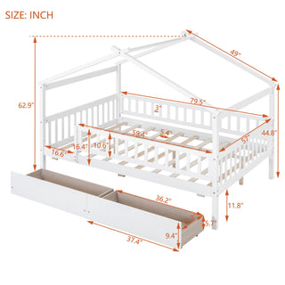 House Bed With 2 Drawers