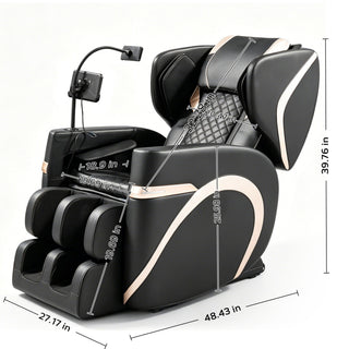 Massage Chair Recliner With Zero Gravity & Full Body Air Pressure - Black