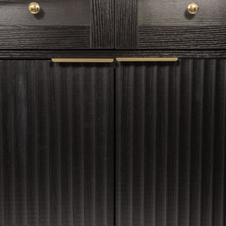 Fluted Tall Arched Pantry Cabinet With Adjustable Shelves