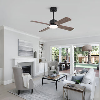 42" Ceiling Fan With Light And Memory Function, DC Reversible Motor, 4 Blades