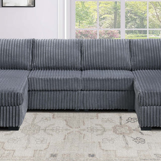 U-Shaped Sectional Set With Cushion Back Armless Chairs Right And Left Arm Chaise