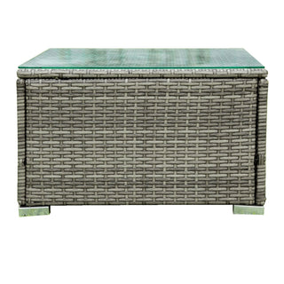 4 Piece Patio Sectional Wicker Rattan Outdoor Furniture Sofa Set With Storage Box