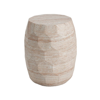 Travertine Lightweight Concrete Side Table For Indoor / Outdoor Use - Beige
