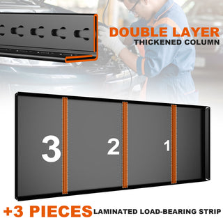 Shelves With 5 Removable Dividers, Durable For Garage - Black