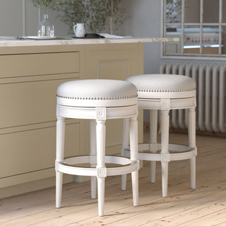 Rustic Elegance Backless Swivel Stool