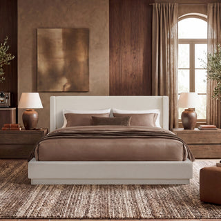 Noir - Upholstered Platform Bed With Wingback Headboard