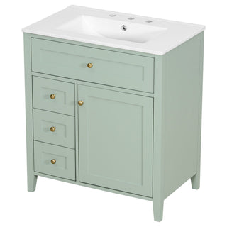 Modern Bathroom Vanity With Sink, 3 Drawers And Adjustable Shelf