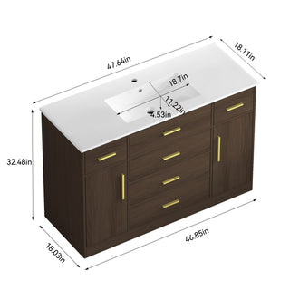 Bathroom Vanity With Abundant Storage 2 Soft Close Doors And 6 Drawers