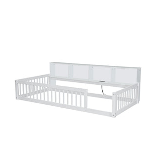 Floor Bed With Storage Cabinets And USB Ports
