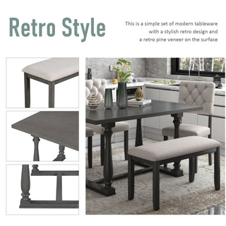 6 Piece Dining Set Retro Style