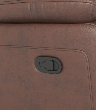 Genuine Non Power Reclining Sofa With Drop Down Table, Stainless Steel Cupholders And Magazine Bag