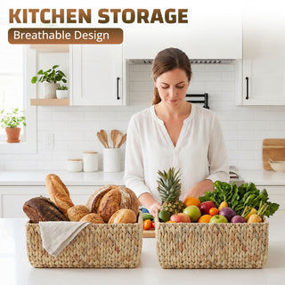 Storage Basket With Handles, Organizer Bin For Shelves Or Living Room - Light Brown