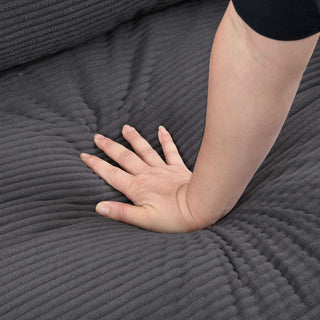 Modern Upholstered Loveseat Sofa With High Resilience, Wooden Frame - Dark Gray