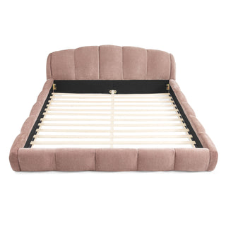 Upholstered Platform Bed Frame, Low Profile Floor Bed, No Box Spring Required