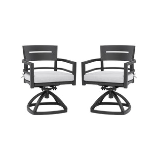 Outdoor Patio Swivel Rocker With Outdoor Grade Sunbrella Fabric Cushions (Set of 2) - Ember Black