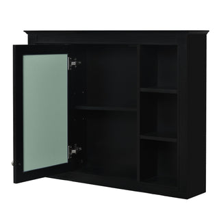 Bathroom Vanity With Mirror Cabinet, Single Sink With 2 Soft Closing Doors And 4 Drawers