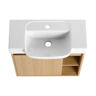 Wall Mounted Bathroom Vanity With Sink & Soft Close Door