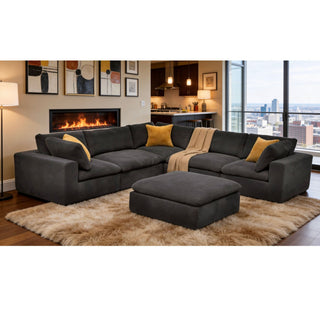 Custom Configuration Modular Sectional With Toss Pillows