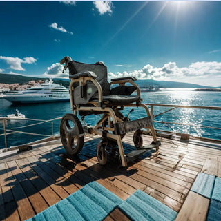 Lightweight Foldable Transport Wheelchair For Adults, Square Tube Design