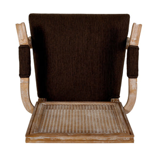 Upholstered Dining Chair With Cane Backrest