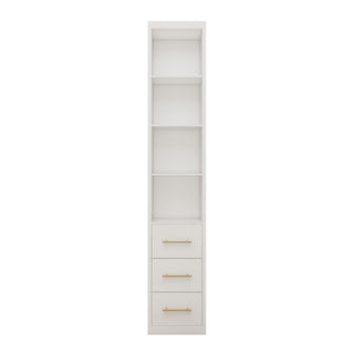 Tall Storage Cabinet With 3 Drawers For Bedroom - White