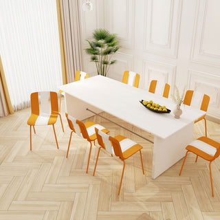Modern Striped Blocking Single Chairs, Waterproof And Fade Resistant (Set of 4)