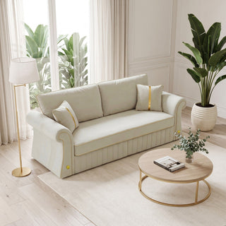 Sofa With Rolled Arms, 3 Seater Couch, Living Room Accent