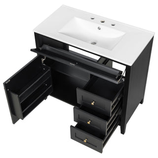 Bathroom Vanity With Sink, Cabinet With 3 Drawers And Adjustable Shelf