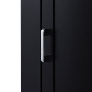 Tall Freestanding Bathroom Storage Cabinet With Adjustable Shelves And Side Hooks Board, Rectangle Design