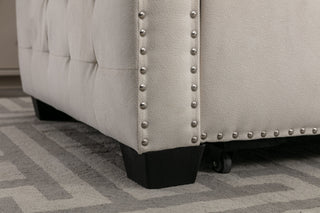 Reversible Sectional Storage Sleeper Sofa Bed, L-Shape 2 Seat Sectional Chaise With Storage, Skin-Feeling Fabric