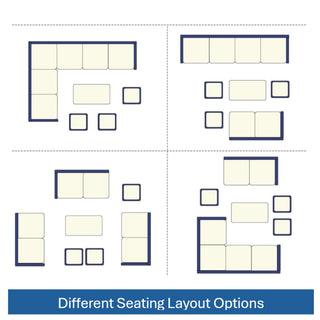 7 Piece Outdoor Dining Set With Cushions, Modular Sectional Sofa And Table