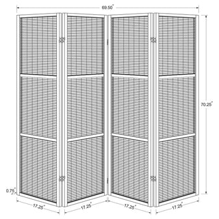 Kenabi - 4 Panel Room Divider Folding Screen - Walnut