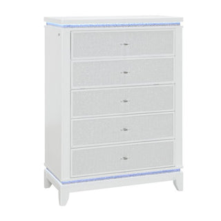 Adalid - 5 Pieces Bedroom Set With LED Lights And Glittered Detailing