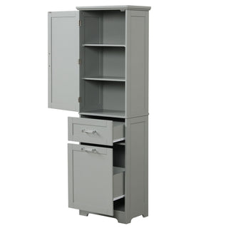 Tall Freestanding Bathroom Storage Cabinet With Adjustable Shelf And 2 Drawers