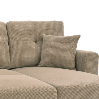 Sleeper Sectional Sofa With Pull Out Bed, Reversible Chaise, Hidden Storage