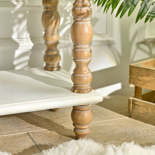 Arched Flower Carved Door Accent Sideboard Cabinet With 1 Drawer And Shelf, Cabinet For Kitchen - Natural / White