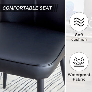 Modern Chair Set 4 Pieces With Vertical Backrest Design For Kitchen And Living Rooms - Black