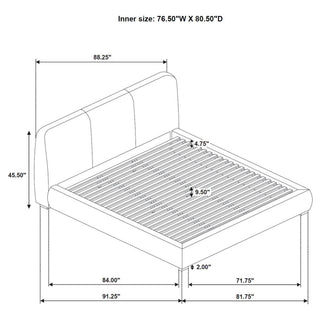 Modern Upholstered Platform Bed With Tufted Headboard