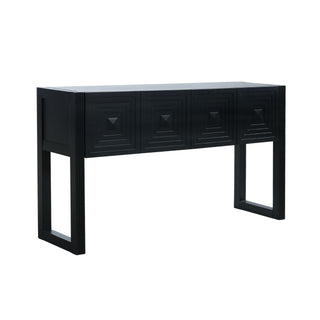 Geometric Carved Console Table With 3 Soft Close Drawers