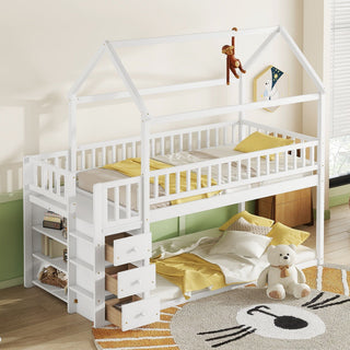Bunk Bed With Shelves And Drawers, Storage Focused Design