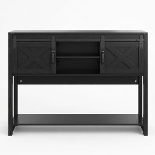 Farmhouse Entryway Table With Sliding Barn Door
