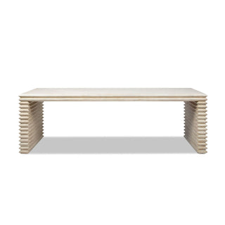 Veda - Geometric Waterfall Dining Table - White