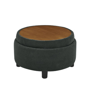 Storage Round Footstool Table Ottoman