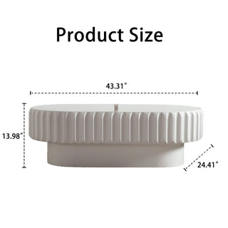 Fluted Storage Table With Lift Off Lid - Cream White