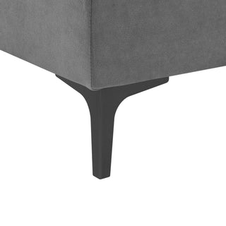U - Shape Sectional With Legs, Pillow Top Arms - Dark Gray
