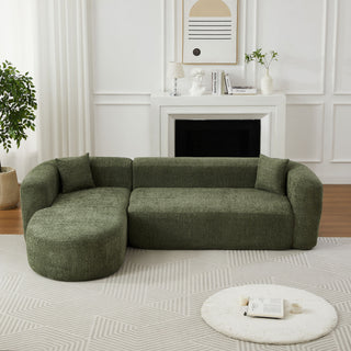 L - Shape Boneless Cloud Couch With 2 Throw Pillows For Living Room