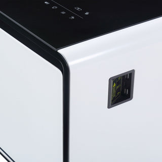 Modern Smart Coffee Table With Built-In Fridge, tooth Speaker, Wireless Charging Module, Touch Control Panel, Power Socket, USB Interface, Outlet Protection, Atmosphere Light
