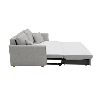 Oren - Chenille Sleeper Sectional Sofa With Storage 2 Toss Pillows - Gray